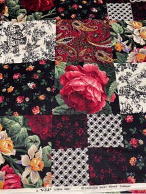 Vintage VIP CRANSTON Cheaters Quilt Fabric 44” X 3.5 Yards Patchwork Print